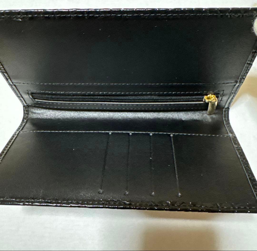 皇居 長財布 クロコダイル 型押し ブラック　新品未使用