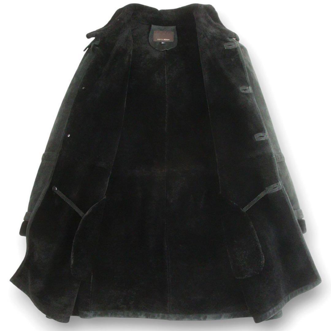 NORTH BEACH 高級 羊革 ダブルフェイス リアルムートン ロングコート