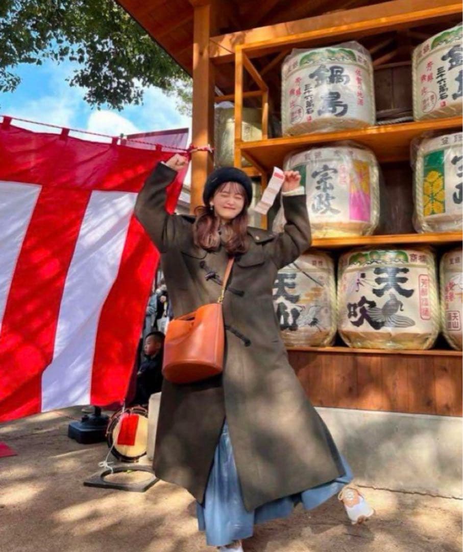 [最終値下げ]ピヌエ ロングダッフルコート チャコール