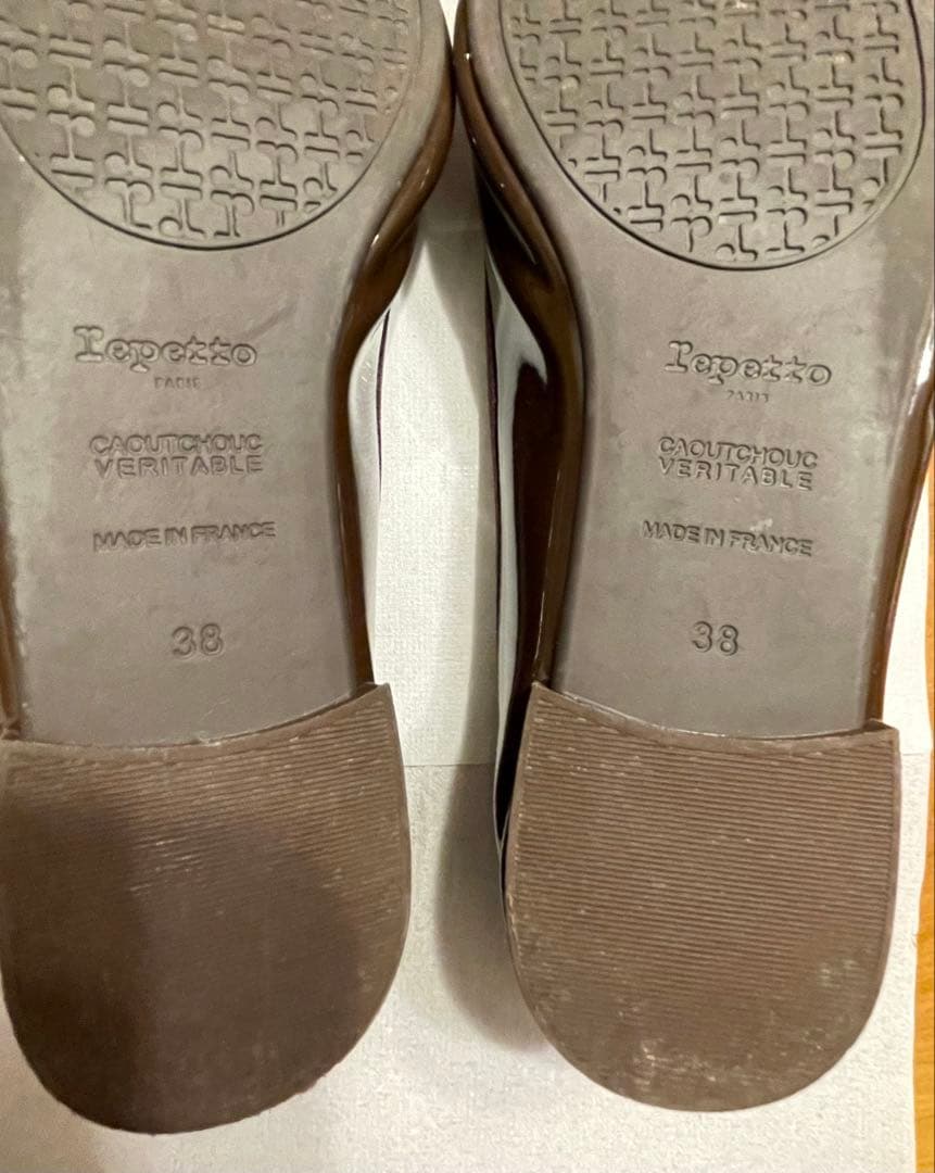 repetto ローヒールパンプス 晴雨兼用 38ブラウン 23.5㎝