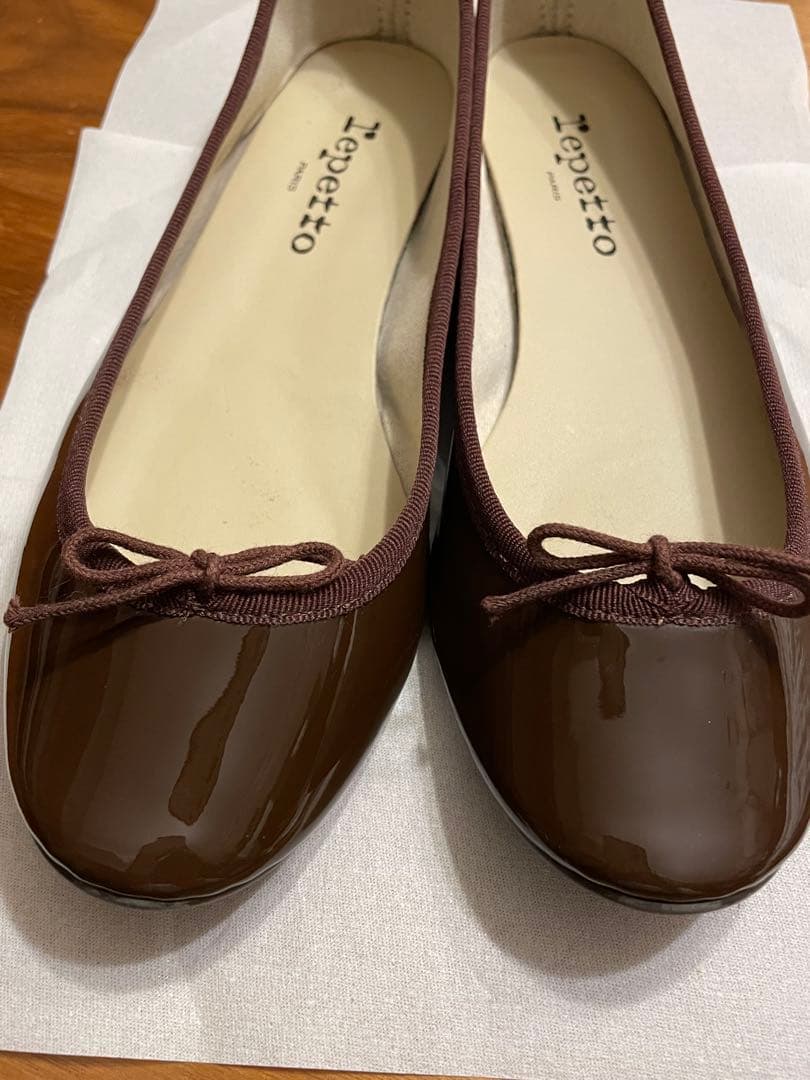 repetto ローヒールパンプス 晴雨兼用 38ブラウン 23.5㎝