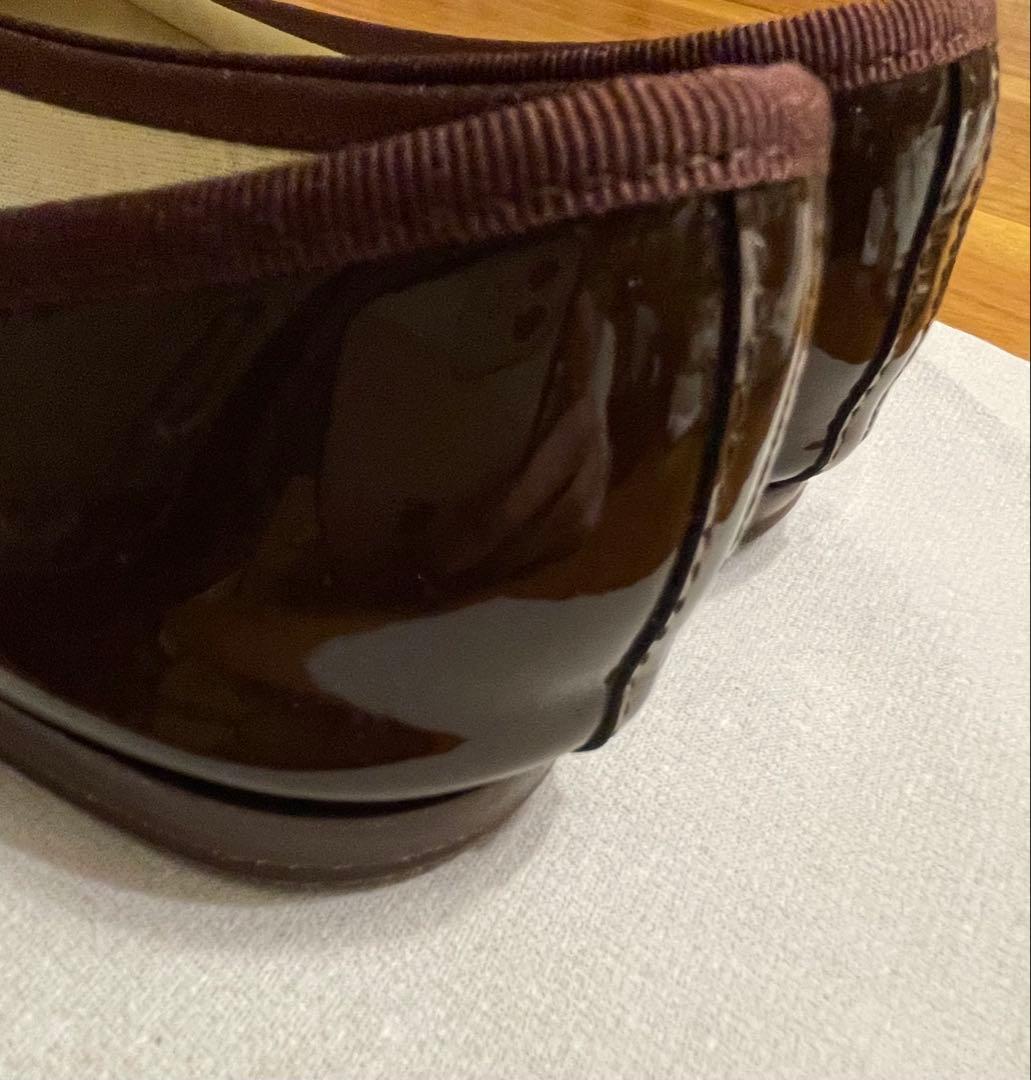 repetto ローヒールパンプス 晴雨兼用 38ブラウン 23.5㎝