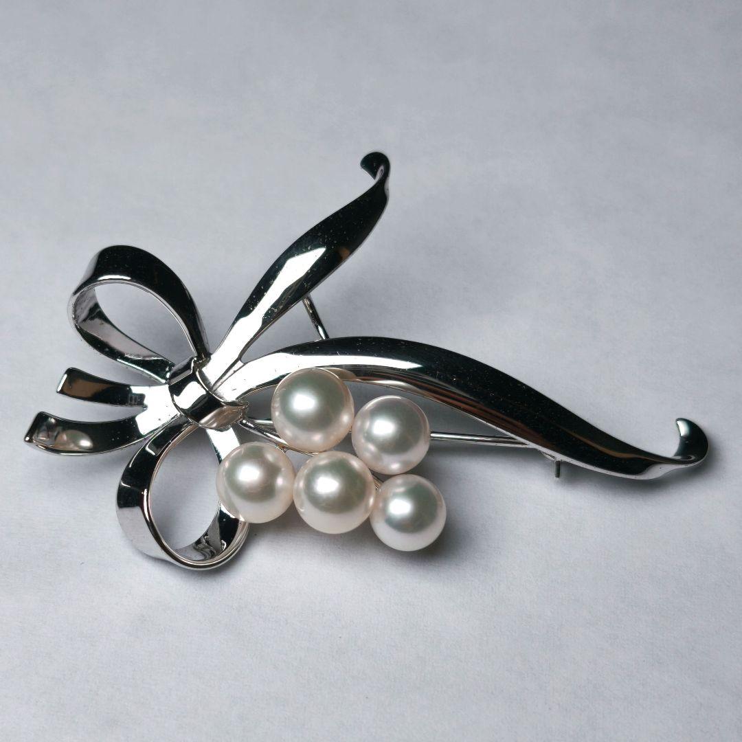 【美品 最高級】ミキモト ブローチ パール リボン 愛子様 ご着用 箱付き