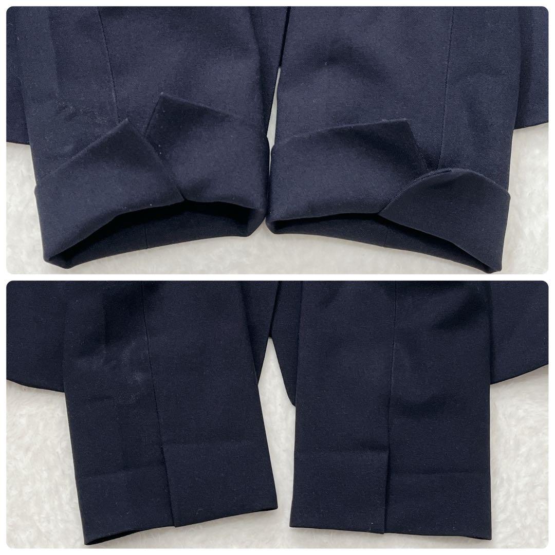 プラステ セットアップ ノーカラー テーパードパンツ【M】紺 1B 洗える