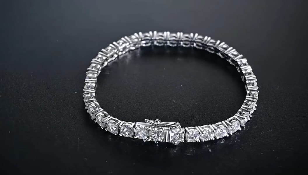 【大人の手元に】モアサナイト×シルバー925テニスチェーンブレスレット