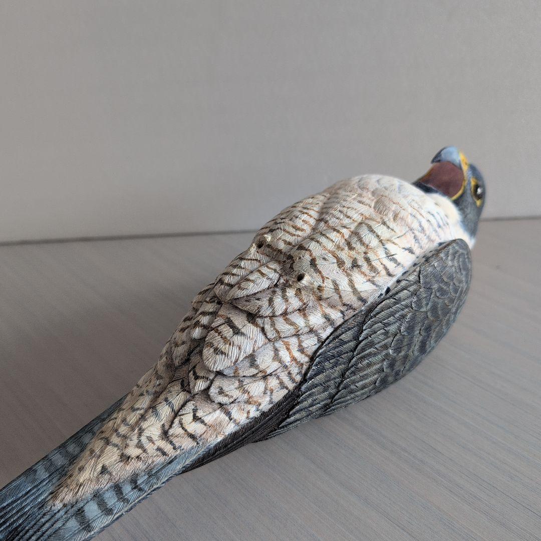 ok0330さま専用 ハヤブサとオオルリ 木彫りの野鳥　野鳥彫刻