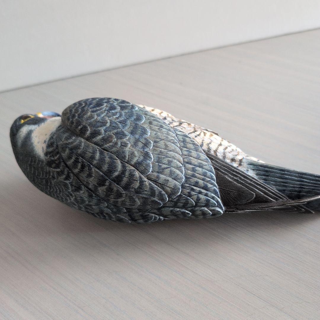 ok0330さま専用 ハヤブサとオオルリ 木彫りの野鳥　野鳥彫刻