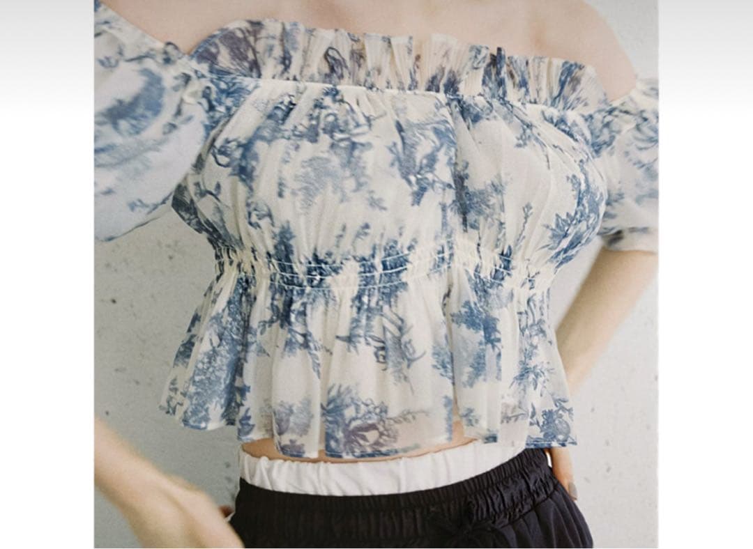 snidel ギャザーオフショルブラウス 25ss