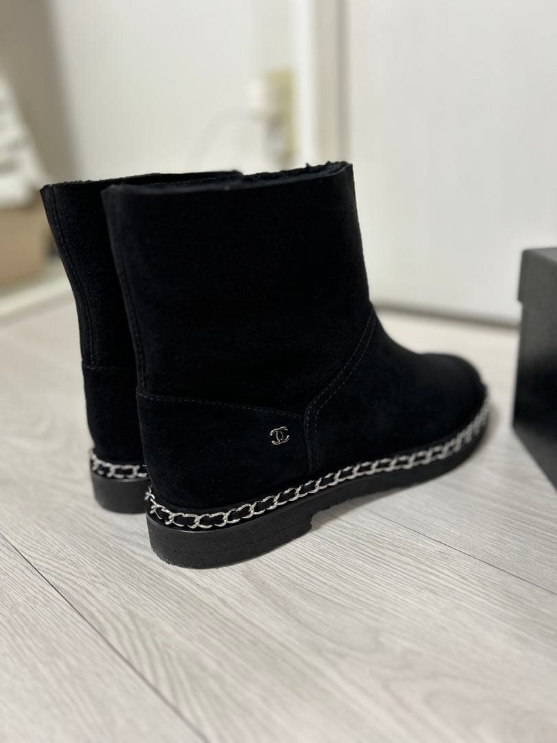 CHANEL ブラック ショートブーツ 40