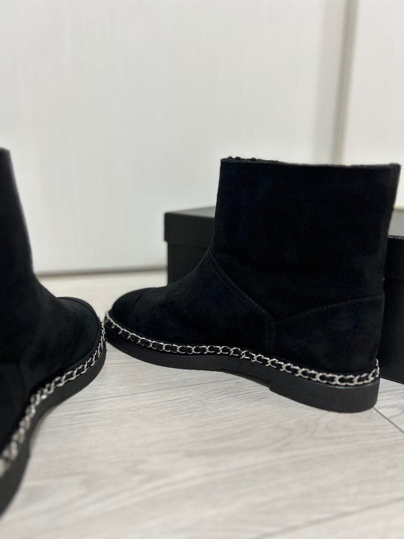 CHANEL ブラック ショートブーツ 40