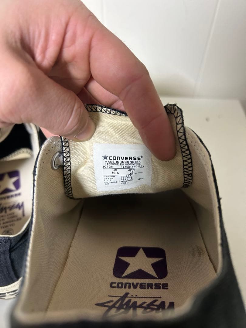 希少 Converse x Stussy 黒スニーカー 29cm
