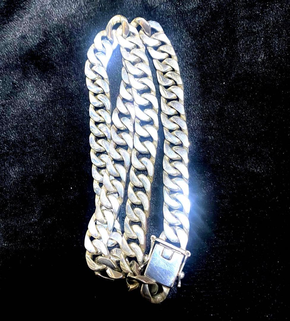 シルバー925刻印有り/ネックレス/マイアミ/55cm/170g