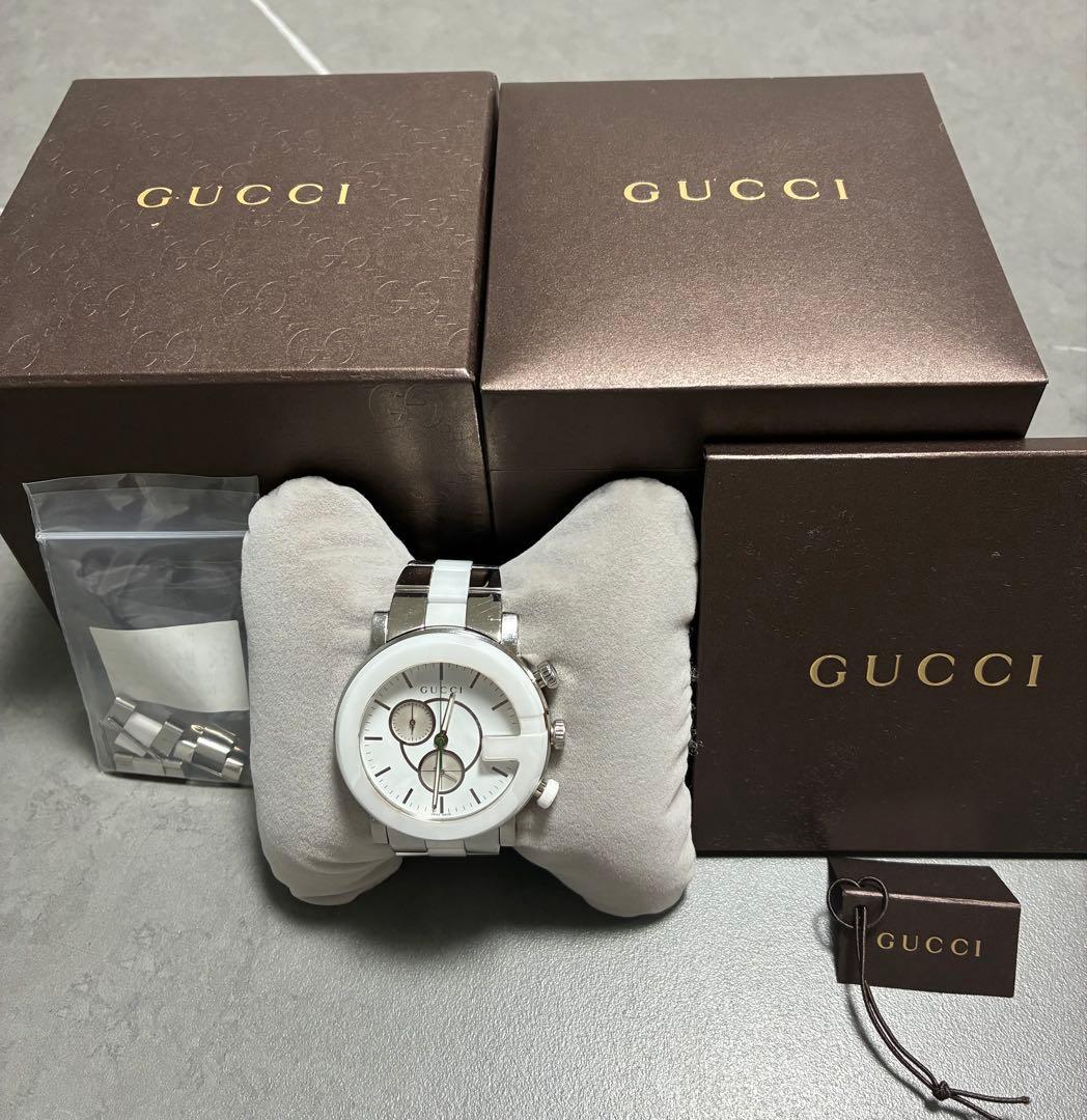 【希少 極美品】GUCCI ホワイト セラミック 腕時計