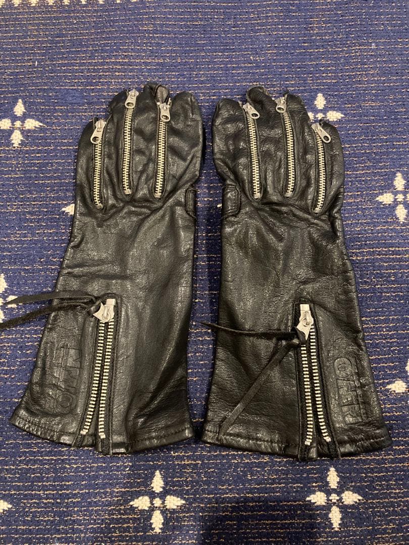 n.w.o 黒レザー ジッパー付きロンググローブ 裏原 vandalize