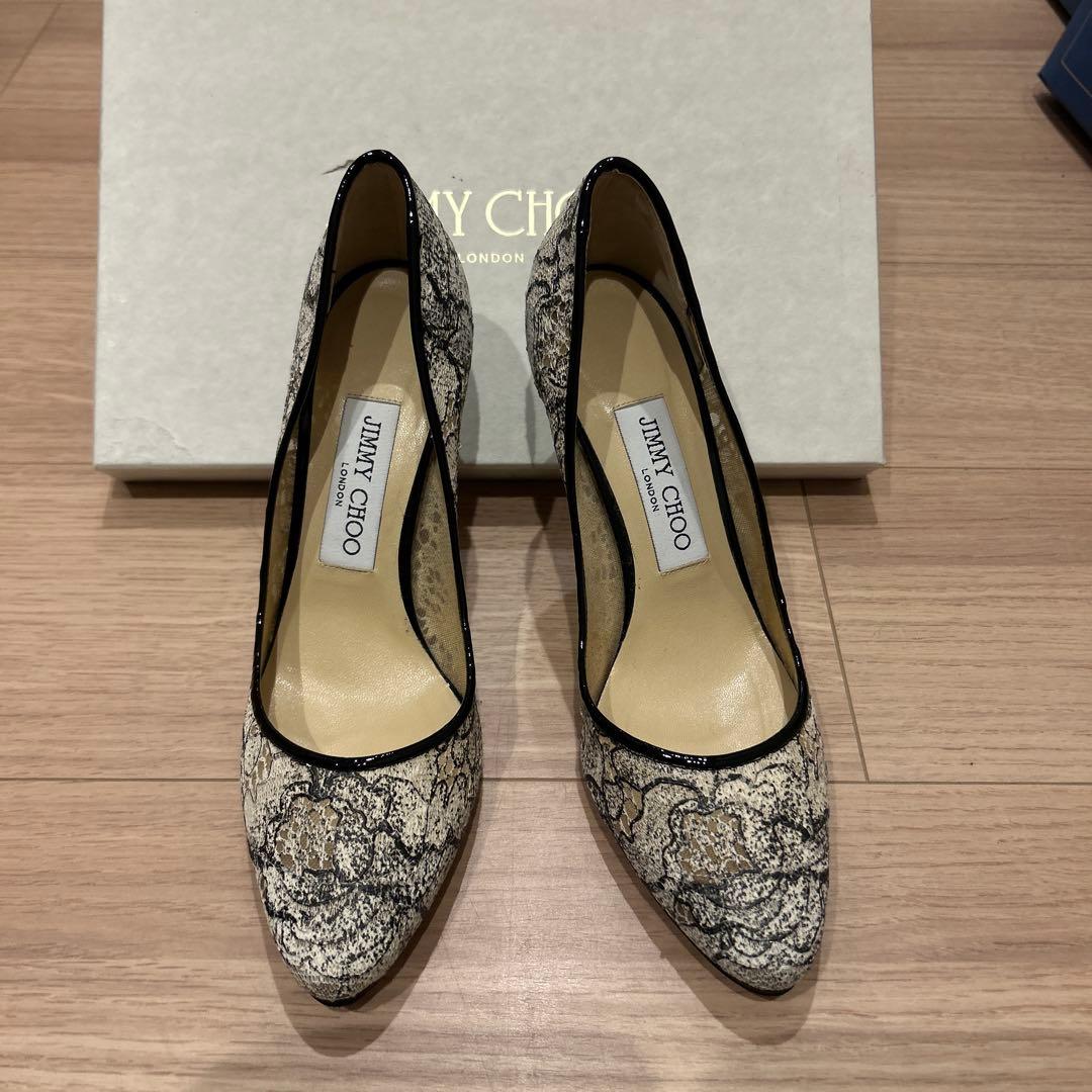 JIMMY CHOO レースパンプス　37 中古美品　ヒール