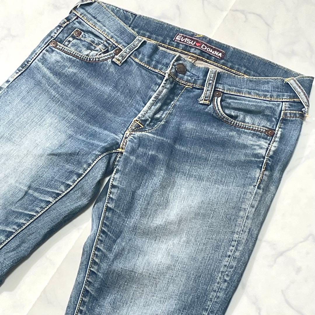 EVISU 刺繍ロゴ カモメ ハート ストレートデニムパンツ 恵比寿 25
