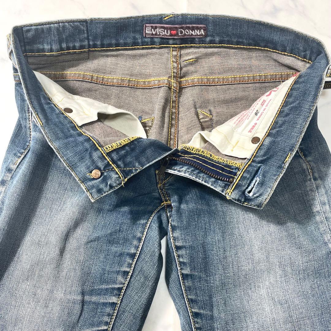 EVISU 刺繍ロゴ カモメ ハート ストレートデニムパンツ 恵比寿 25