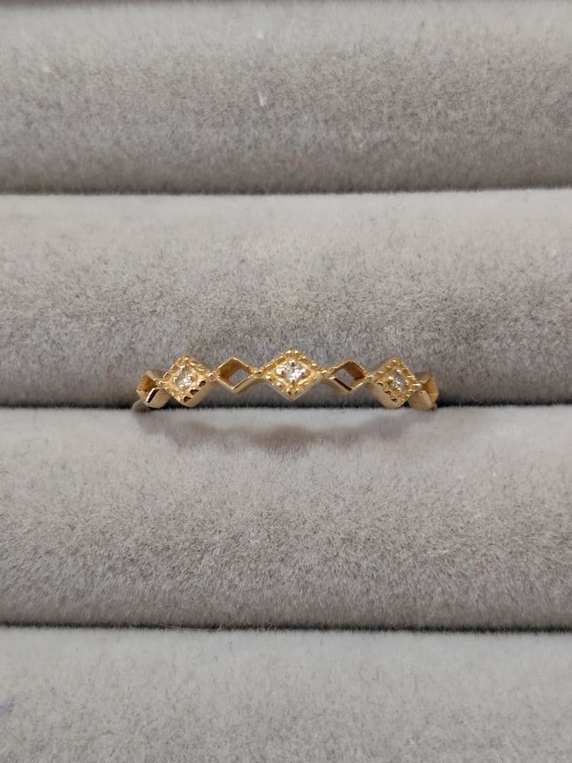 エテete K10YGレイヤード ウォーターマーク リング