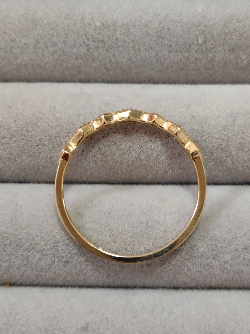 エテete K10YGレイヤード ウォーターマーク リング