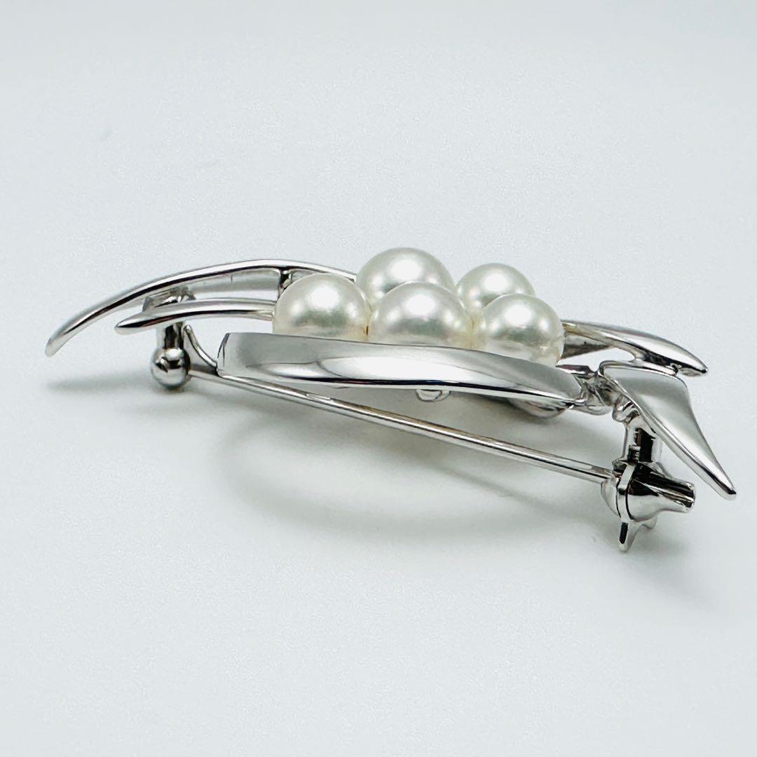 MIKIMOTO ミキモト　シルバーブローチ　アコヤ　真珠　パール　5珠