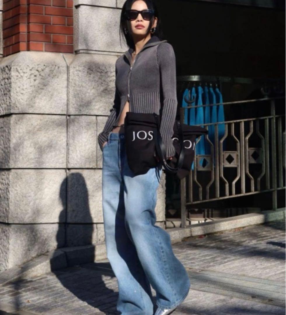 josemoon ニットトップス　カーディガン　ダブルジップ　ハイネック