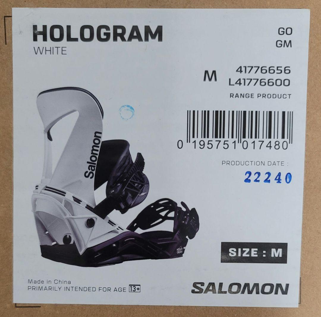 【美品】Salomon Hologram ビンディング M ホワイト ブラック