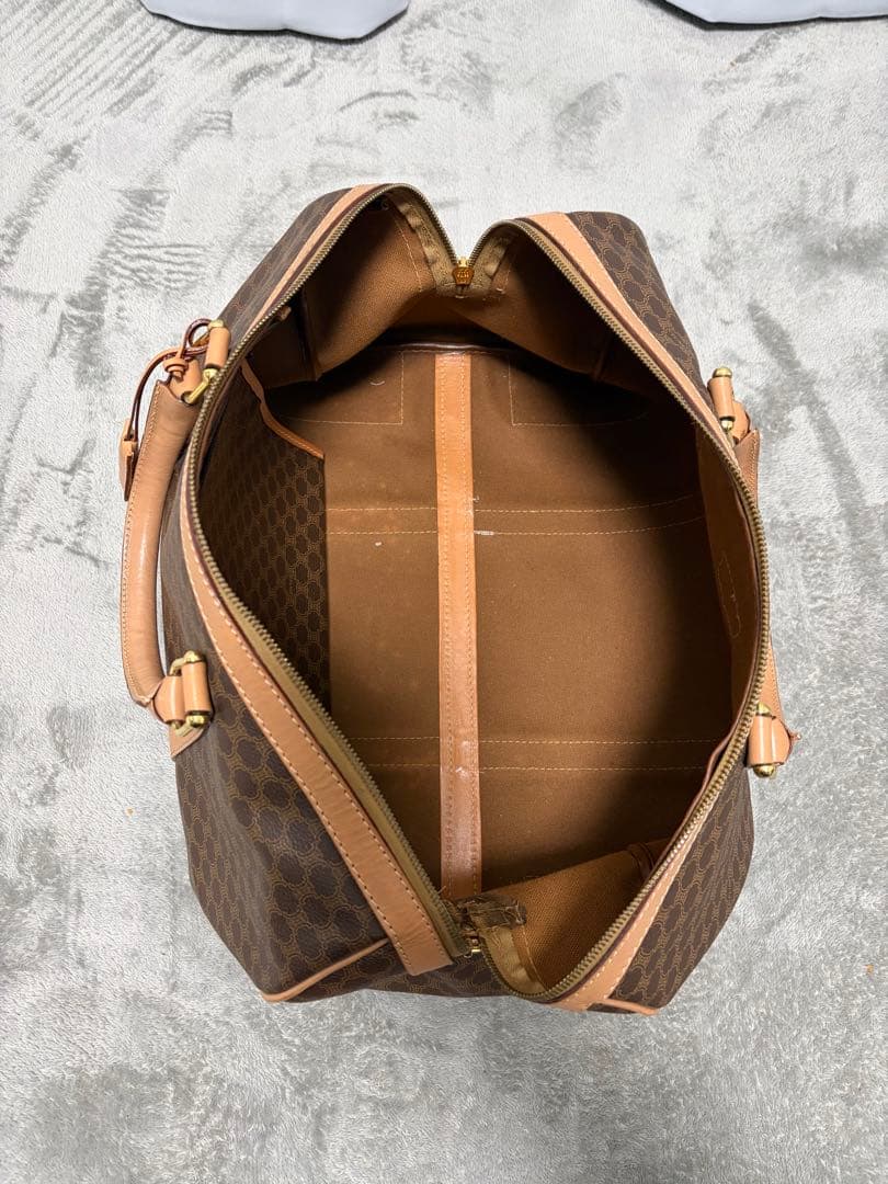 CELINE ボストンバッグ旅行バッグトラベル マカダムPVC/レザーブラウン