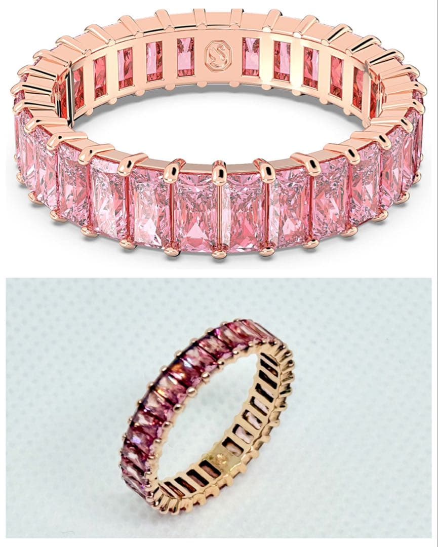 J*様 SWAROVSKI マトリックス リング サイズ60 ピンク スワロフ