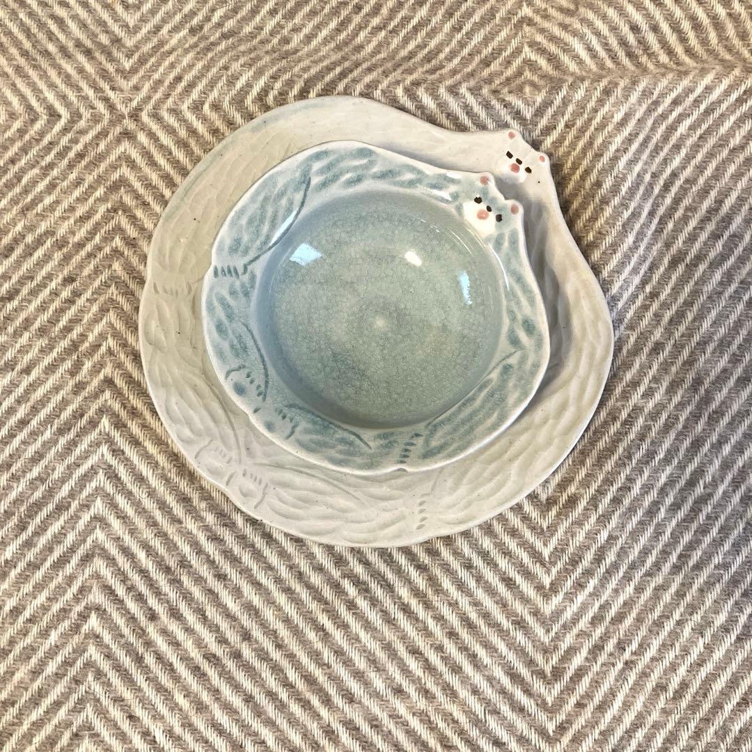 加藤美紀子　器　プレート　ボウル　くま