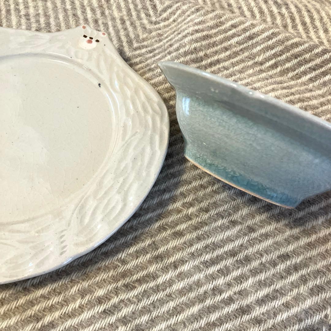 加藤美紀子　器　プレート　ボウル　くま