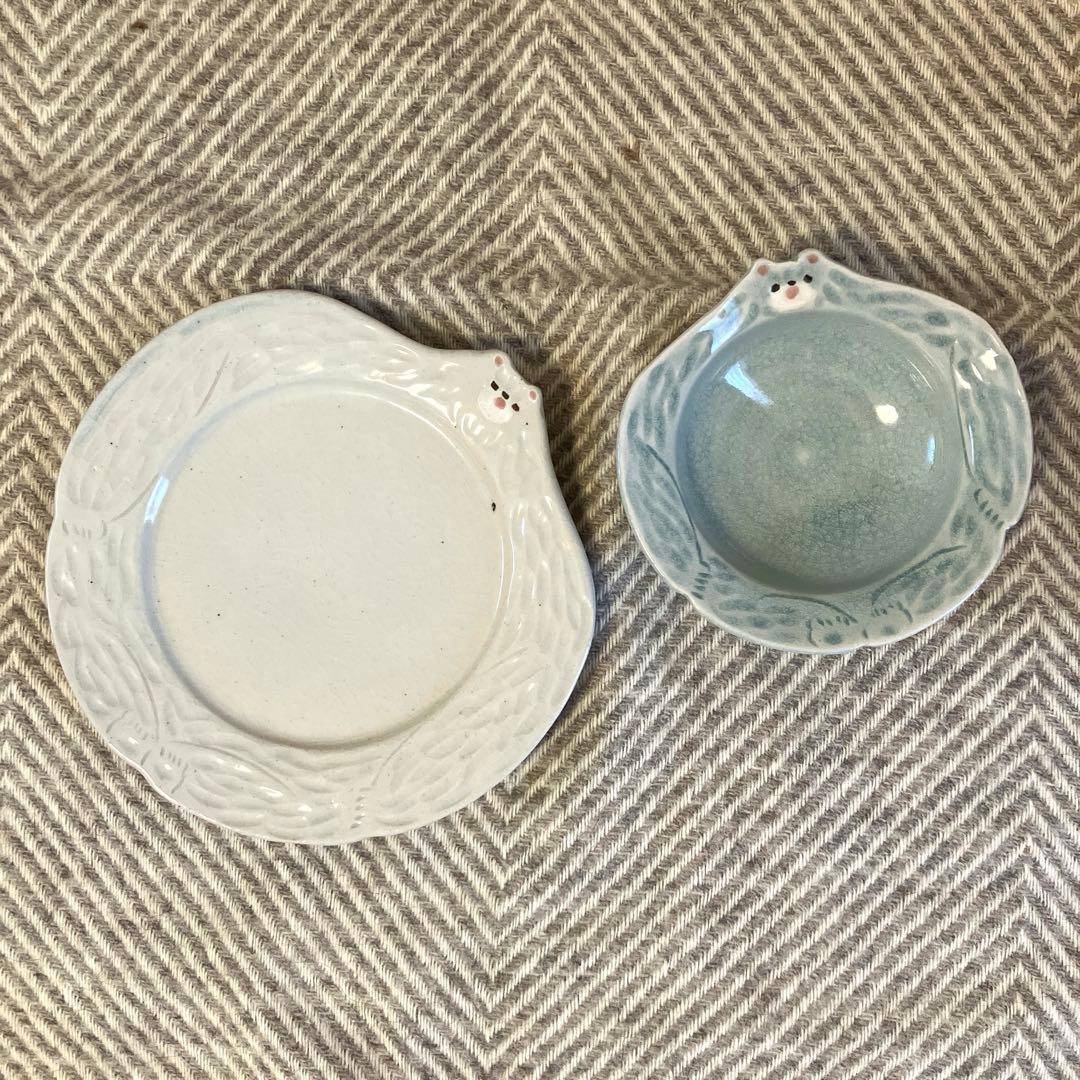 加藤美紀子　器　プレート　ボウル　くま