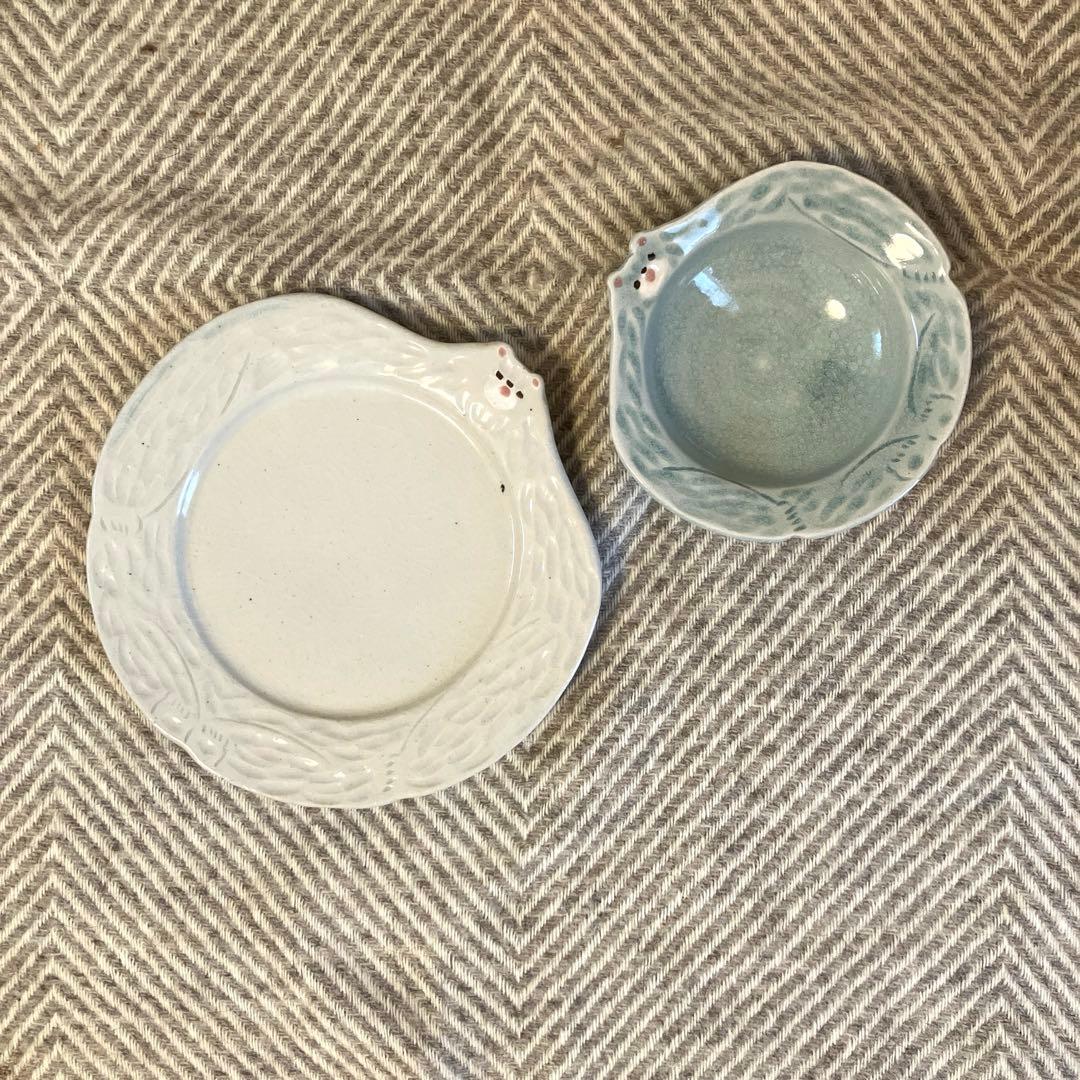 加藤美紀子　器　プレート　ボウル　くま