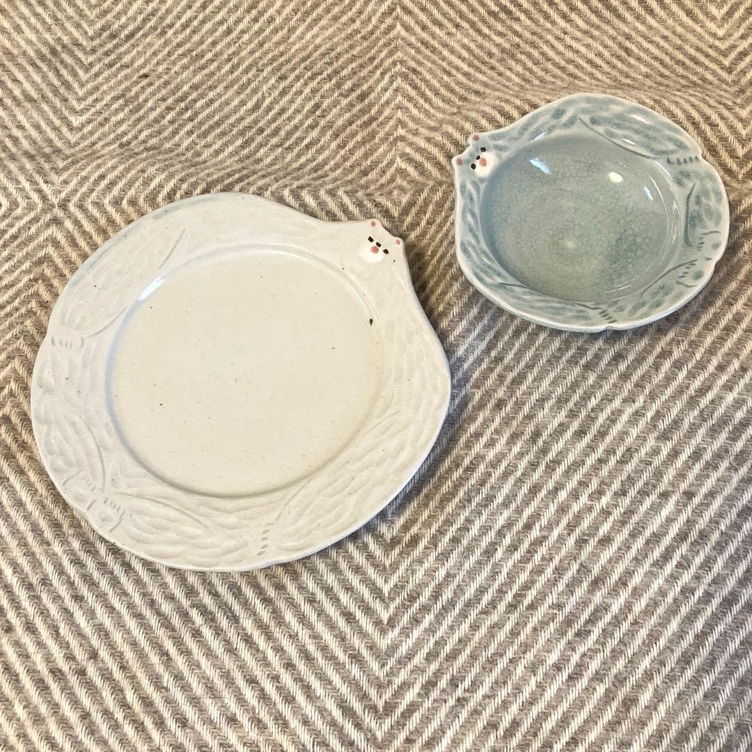 加藤美紀子　器　プレート　ボウル　くま