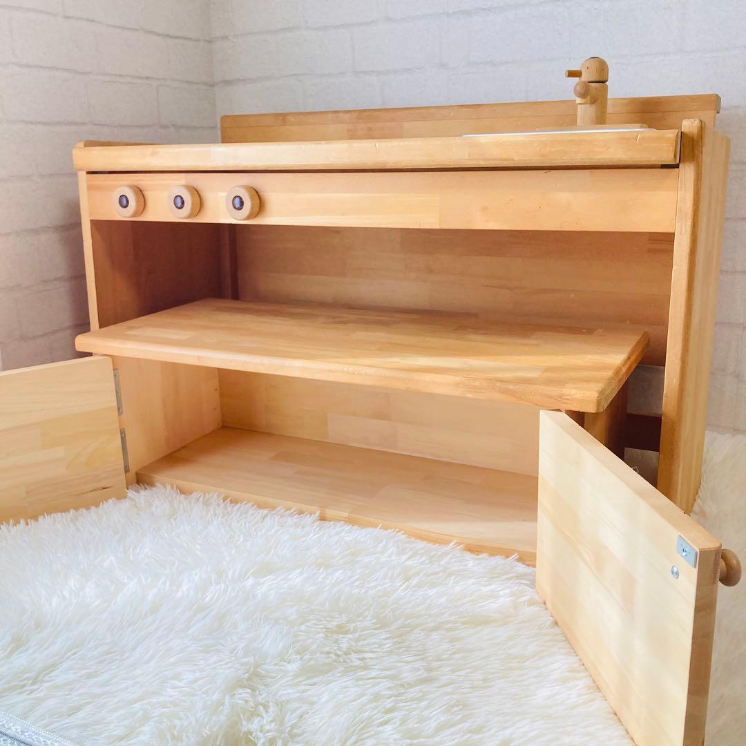 せせり様①【日本製】木製ままごとキッチンデスク/キッズテーブル　pap&mam