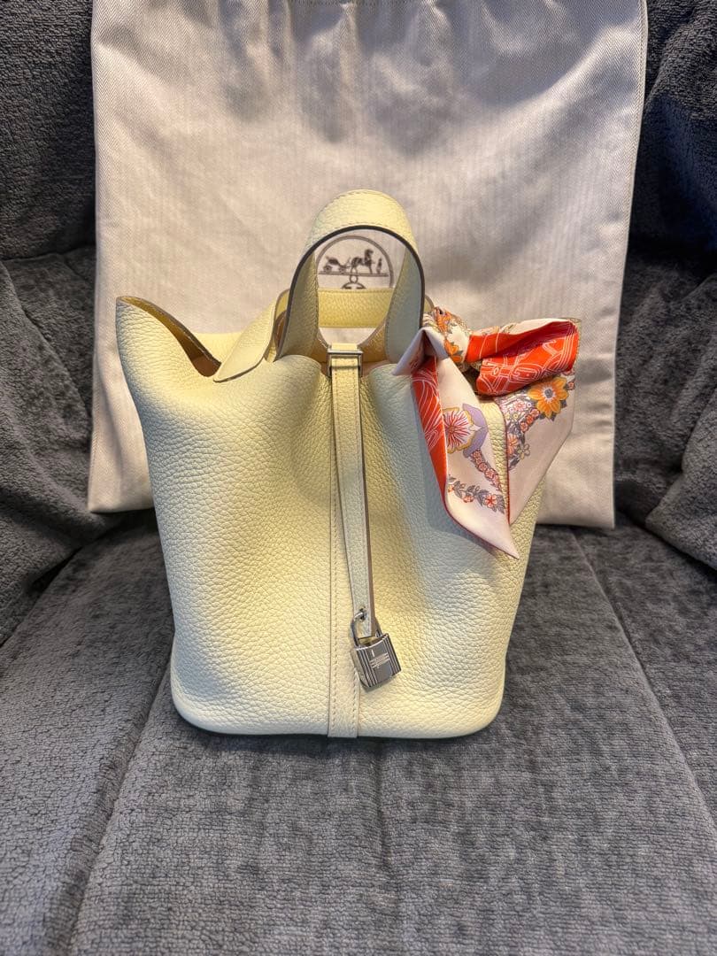 エルメス。ピコタンMM。Ｋ刻印ジョーヌプッサン。最終値下げ！