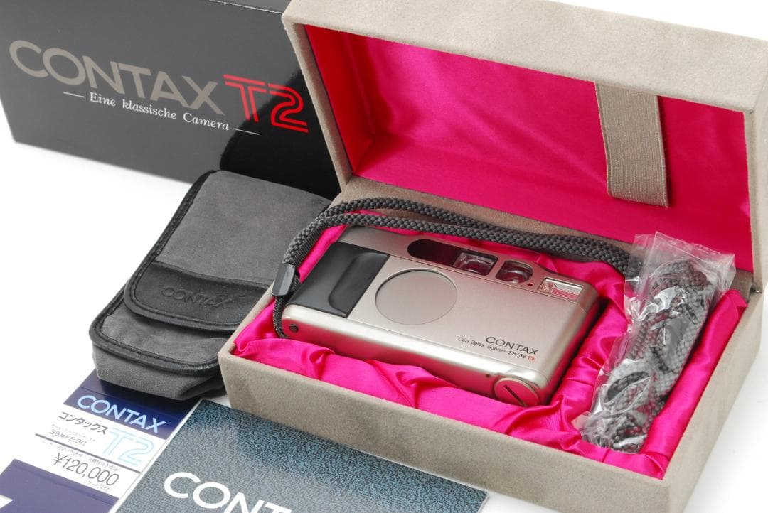 【美品 箱＆ケース付き】コンタックス Contax T2 シルバー