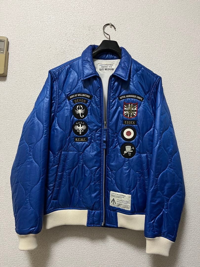 ネイバーフッド　スーベニアジャケット　/M　青　刺繍　ワッペン　中綿キルティング