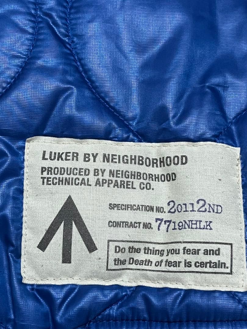 ネイバーフッド　スーベニアジャケット　/M　青　刺繍　ワッペン　中綿キルティング
