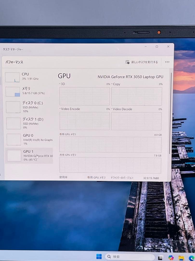 Windowsノート本体 ASUS Vivobook X7600 i7-11370H RTX3050 4K