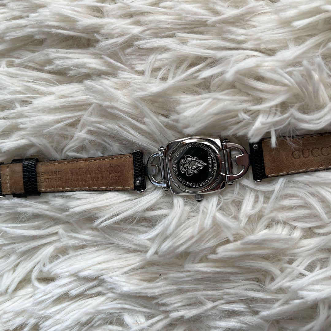 希少美品✨GUCCI レザーベルト腕時計 ブラック　vintage ウォッチ