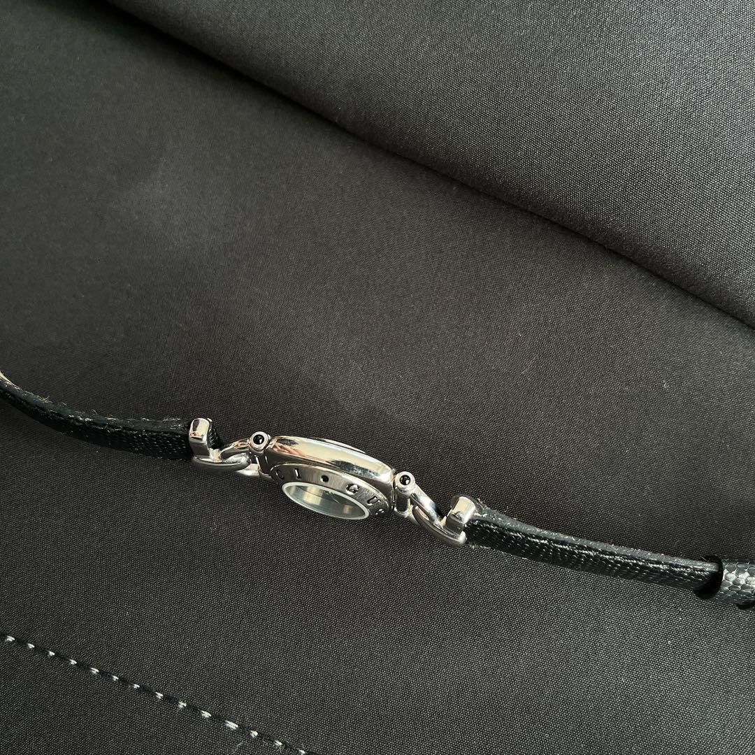 希少美品✨GUCCI レザーベルト腕時計 ブラック　vintage ウォッチ