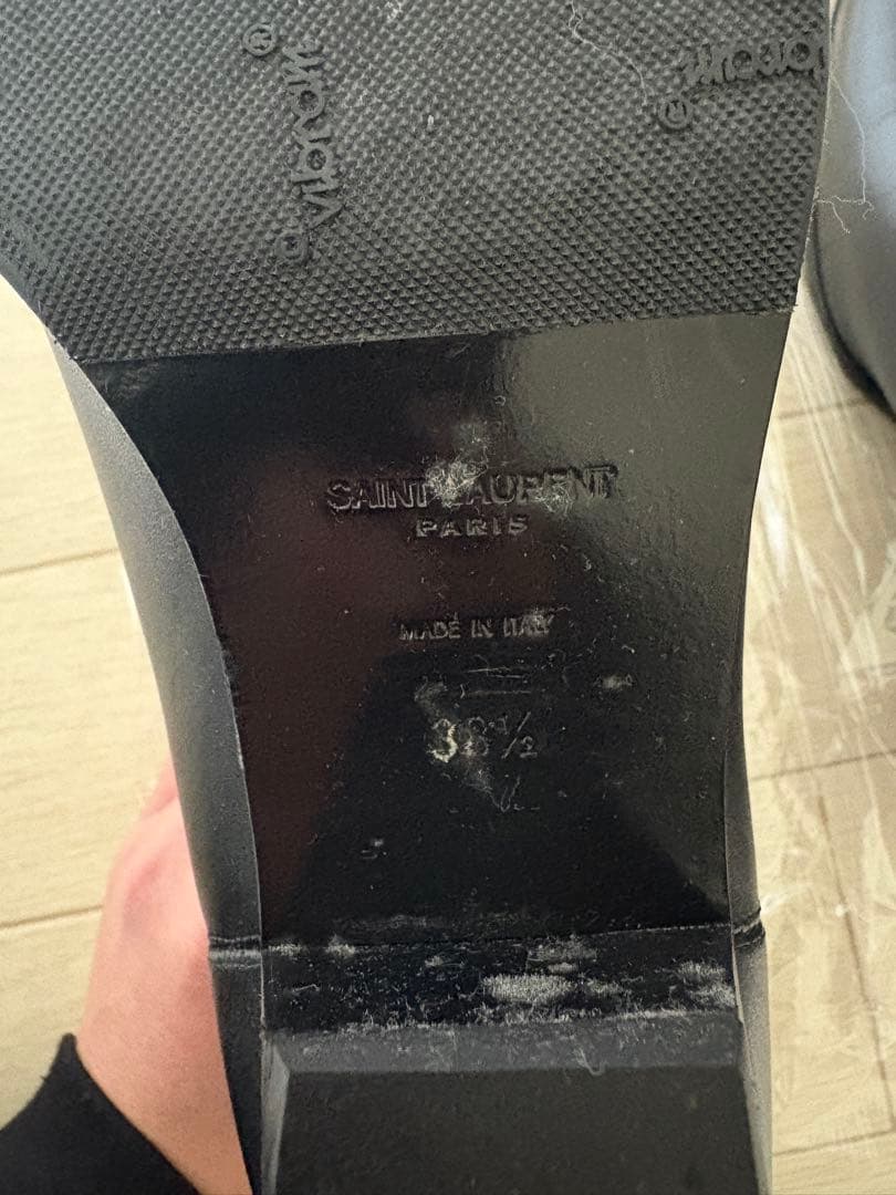 ブラック レザー サイドゴアブーツ