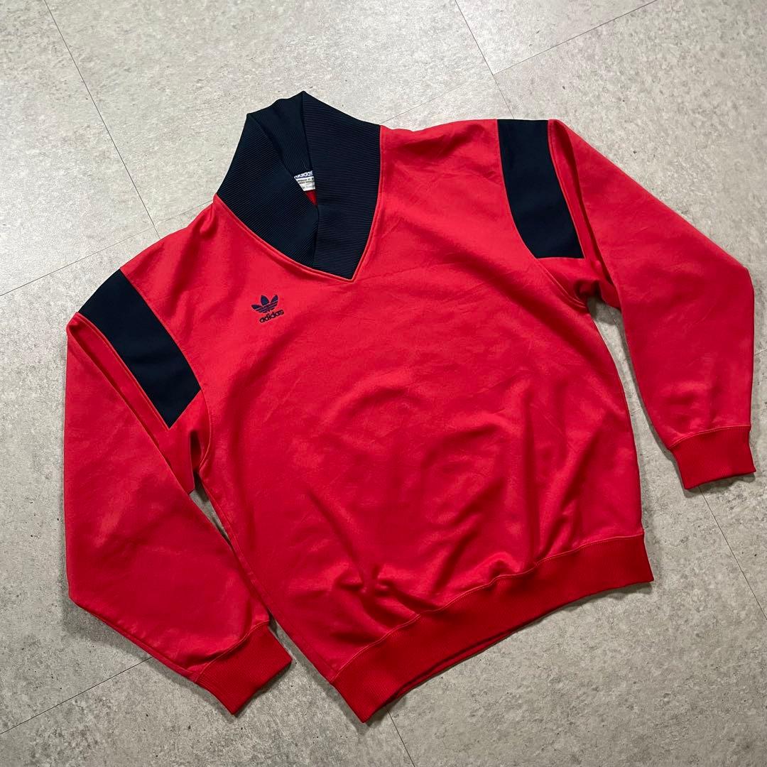 80s adidasデサント製 トレフォイルロゴ スウェット プルオーバー 古着