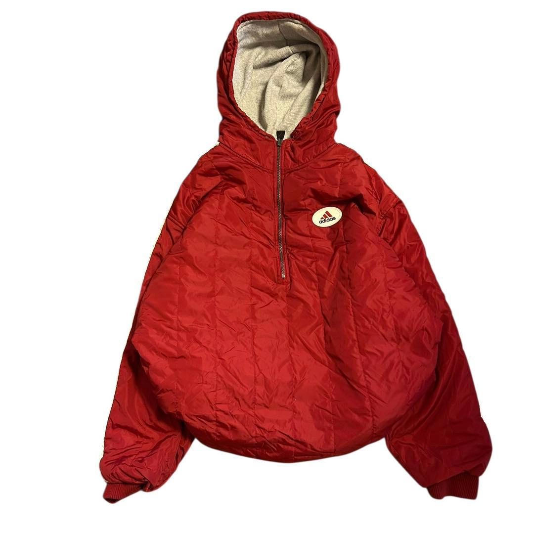 adidas90sリバーシブルナイロンジャケット　アノラックパーカーセンターロゴ