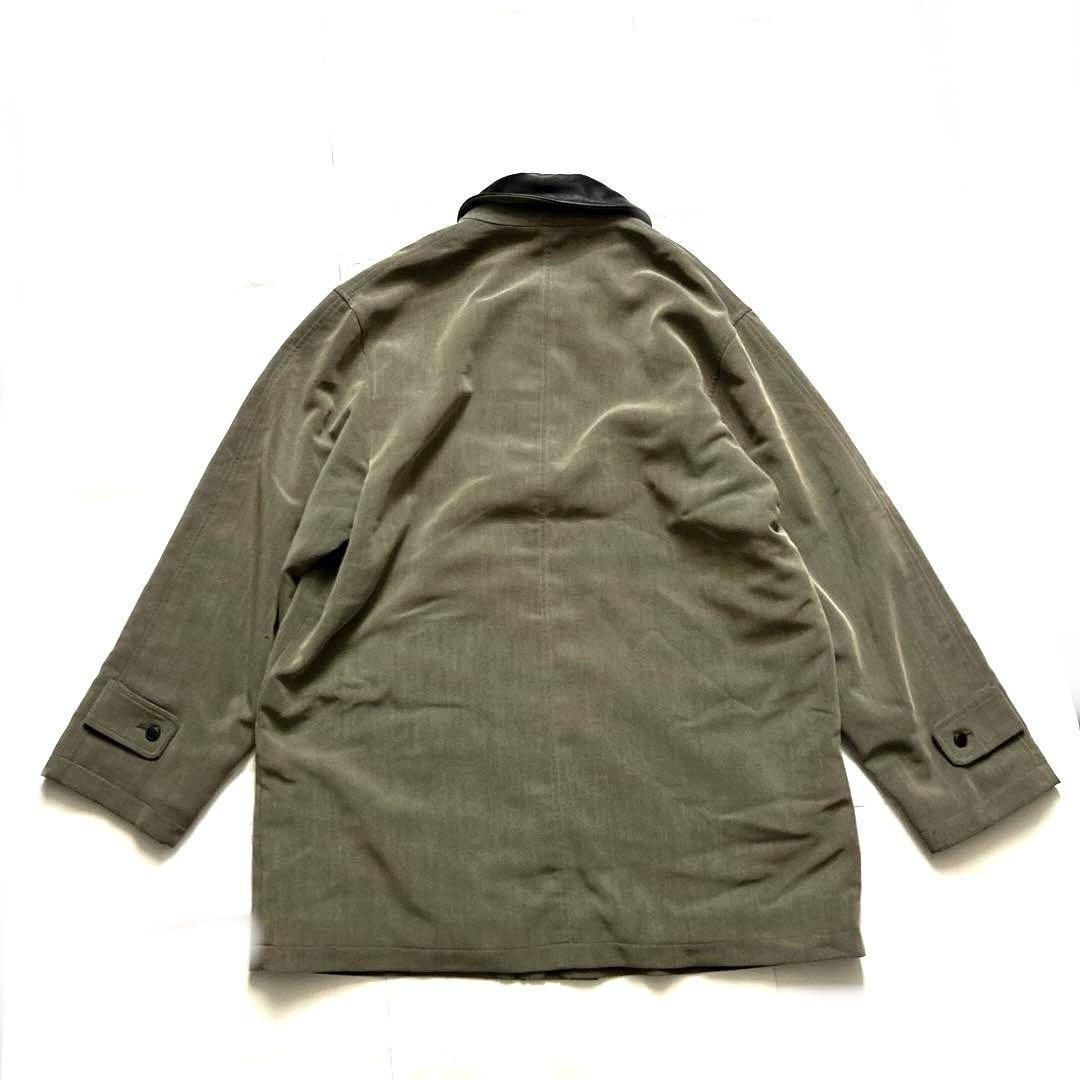 90sヴィンテージLANVINランバンクラシックデザイン革レザー襟コート