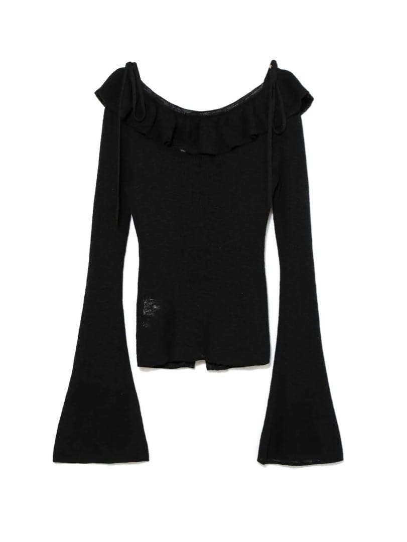 トップス andmary Fiona ruffle tops black