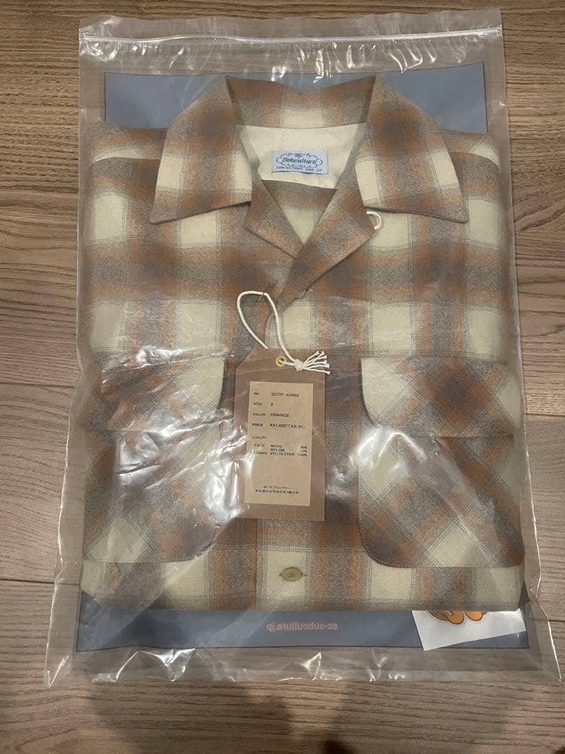 未使用 Subculture ウールシャツ オレンジチェック キムタク