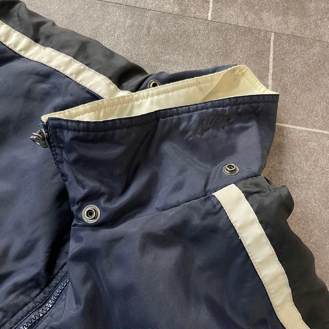 90-00s Nike ナイキ オールド 中綿 ナイロンジャケット ネイビーM