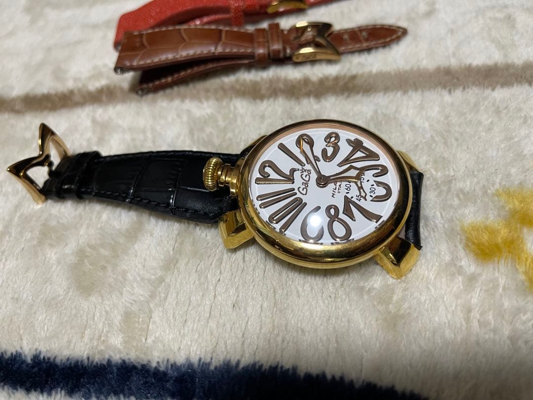 ジ*ー様 GaGa MILANO 手巻き時計 大きな数字　マニュアーレ　48mm
