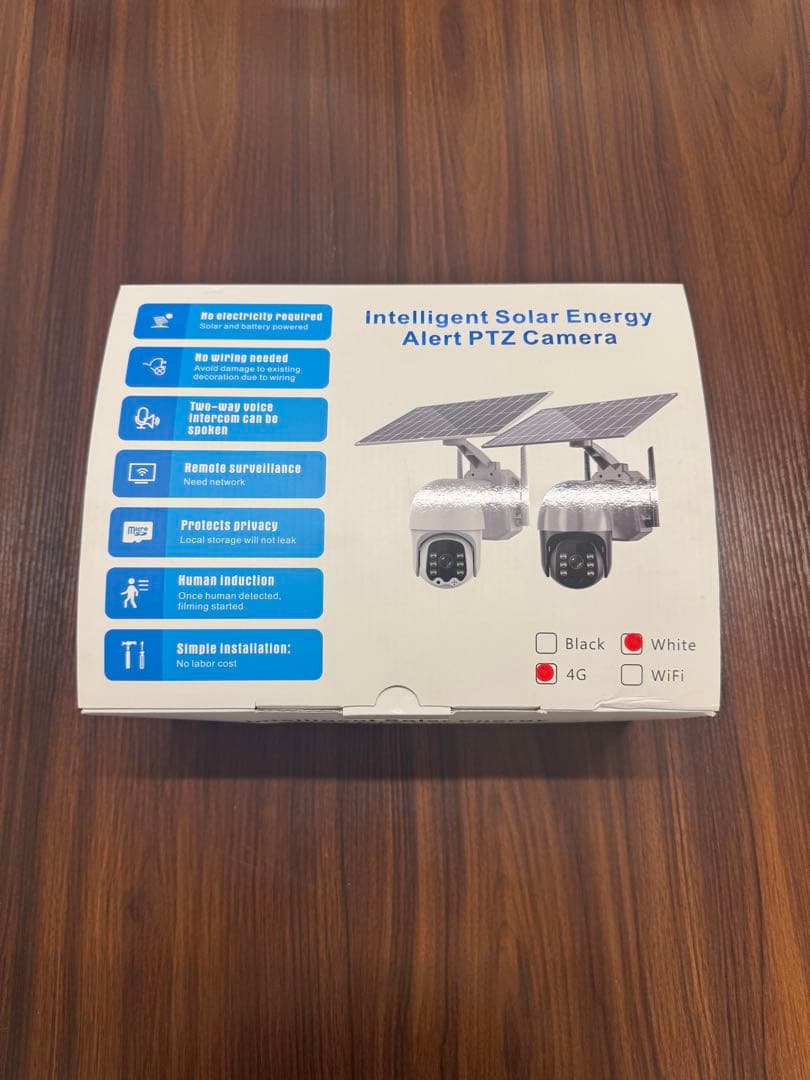 ソーラー式 防犯カメラ／PTZカメラ（ホワイト・4G対応）電源不要・配線不要